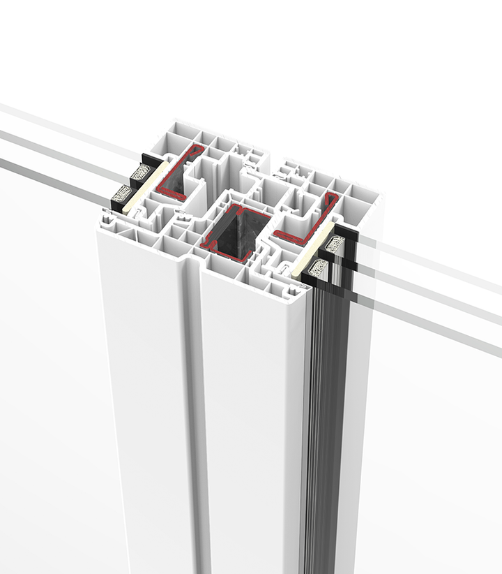 PVC-Fenster A84 mit verdecktem Flügel