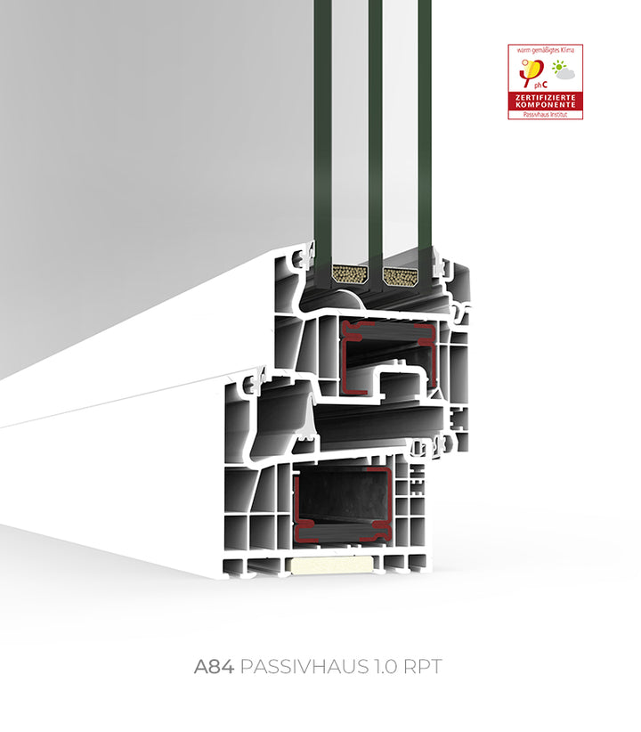 Ventana PVC A84 Passivehaus HI/1.0