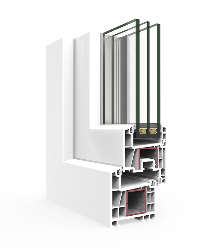 Ventana PVC A70 Abisagrada semienrasada